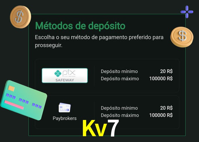 O cassino Kv7 oferece uma grande variedade de métodos de pagamento